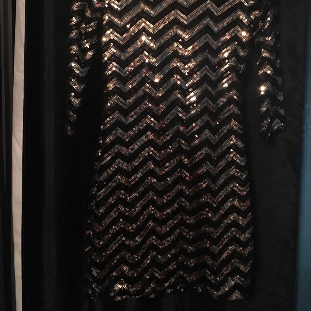 Chevron/Black&Gold Tight Dress